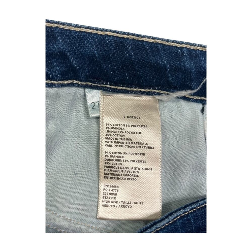 LAgence Beatrix Jeans Womens 27 Blue High Rise Bootcut Slit Hem Denim Designer - Picture 8 of 10